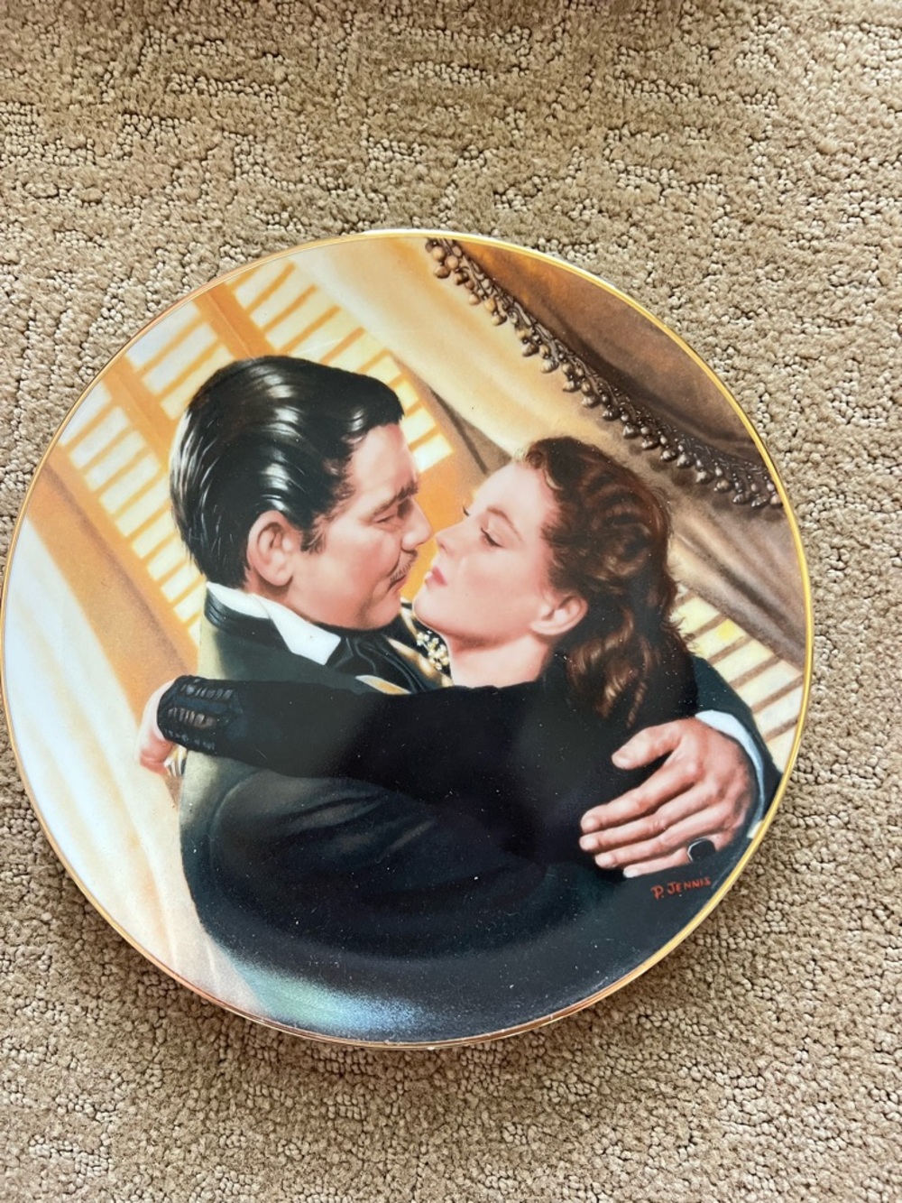 Vintage Clark Gable and Vivian Leigh Decorative Plate